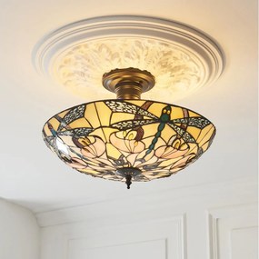 Endon 111892 - Lustră aplicată Tiffany ASHTON 3xE27/10W/230V Ø 45 cm
