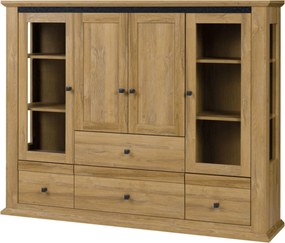 Vitrina LEON MZ6, stejar, PAL laminat, 165x40x130 cm