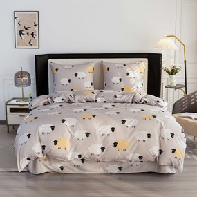 Lenjerie din microfibra SHEEP DREAM gri Dimensiune lenjerie de pat: 70 x 90 cm | 140 x 200 cm