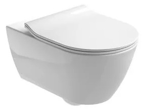 Vas WC suspendat Gala Emma Rounded Rimless alb lucios