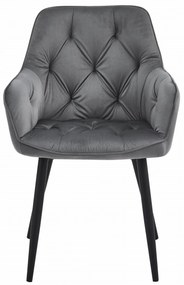 Scaun de masa JORK VELVET, gri inchis