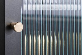 Noptiera moderna din metal si sticla Paris 60cm negru