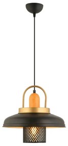 Lustră suspendată MONZA 1xE27/40W/230V, diam. 32 cm, negru/auriu