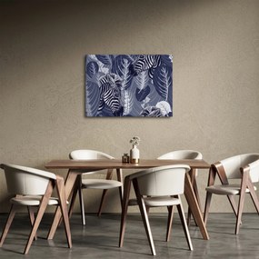 Tablou - Zebre albastre (70x50 cm)