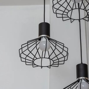 Lustră pe cablu SOLANO 3xE27/15W/230V negru/crom lucios