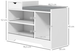HOMCOM Mobilier și banc pentru pantofi 1 sertar și 3 compartimente, capacitate 5 perechi MDF, 76,5L x 30A x 52Î cm | Aosom Romania