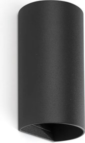 Aplica perete aluminiu negru, 2xGU10, SOLE round