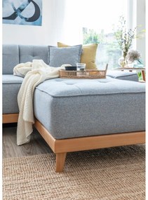 Canapea extensibilă în formă de "U" cu șezlong pe partea stângă Miuform Dazzling Daisy, albastru deschis