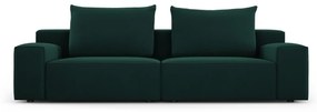 Canapea Inca cu 3 locuri si tapiterie din catifea, verde inchis
