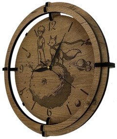 Li-Go 23712/DUB/BAT2 - Ceas LED reglabil cu senzor, LED/1xAA, diam. 32 cm, stejar