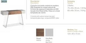 Consola eleganta design LUX Gorgeous, gri perla AC-HC-ST-001