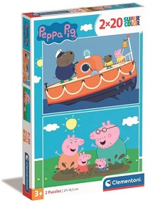Purcelușa Peppa Free Day Puzzle Clementoni de 2x20 de piese