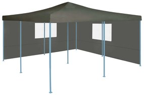 Pavilion pliabil cu 2 pereti laterali, antracit, 5 x 5 m Antracit, 5 x 5 m