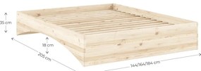 Pat matrimonial în culoare naturală din lemn de pin fără tăblie 160x200 cm Orbit – Karup Design
