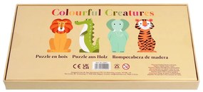 Puzzle din lemn Colourful Creatures - Rex London