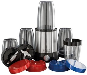 Blender Nutri Russell Hobbs 23180-56 Nutri Boost, 700 W, 15 piese, 2 lame din otel inoxidabil, Argintiu/Negru