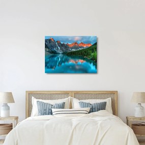 Tablou pe sticlă - Lac turcoaz (70x50 cm)