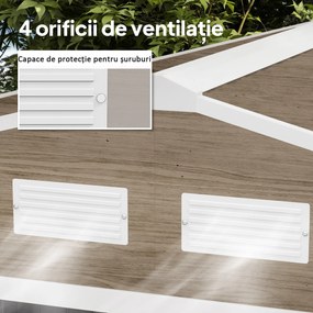 Outsunny Magazie de Grădină cu 4 Orificii de Ventilare și 2 Uși, Șopron pentru Depozitarea Uneltelor, 277x195x192 cm, Maro | Aosom Romania