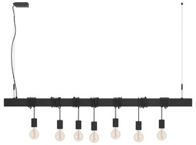 Lustră pe cablu Eglo 39938 TOWNSHEND-B 7xE27/40W/230V negru