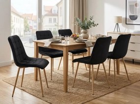 Scaun de masa SPLIT VELVET, neagra