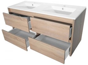 Mobilier de baie Porto 120 inferior cu lavoar în culoarea stejarului Sonoma