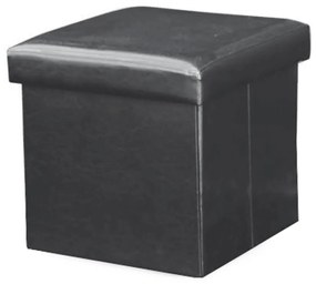 Taburet cu spațiu de depozitare Tela new, negru,40 x 40 x 37 cm