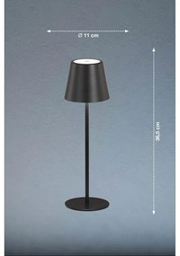 Veioză neagră LED cu abajur din metal (înălțime 36,5 cm) Viletto – Fischer &amp; Honsel