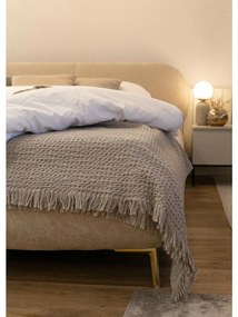 Pat matrimonial 140 cm Octave 140B (cu somieră) (crem + auriu). 1099958