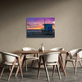 Tablou pe sticlă de pe plaja Santa Monica (70x50 cm)