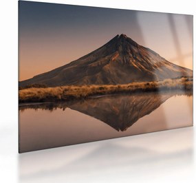 Tablou pe sticlă oglindirea muntelui Taranaki, Noua Zeelanda (70x50 cm)
