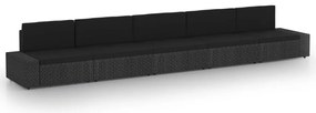 vidaXL Set mobilier de grădină, 5 piese, negru, poliratan