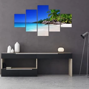 Tablou cu  plaja pe insula Praslin (125x70 cm), în 40 de alte dimensiuni noi