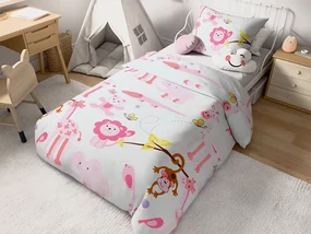 Lenjerie de pat pentru patut din bumbac Renforce ZOO roz Dimensiune lenjerie de pat: 45 x 65 cm | 90 x 140 cm
