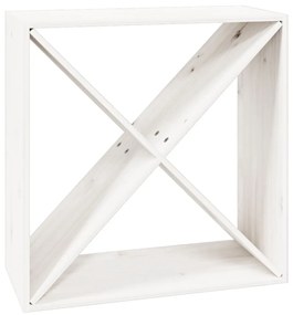 Dulap de vinuri, alb, 62x25x62 cm, lemn masiv de pin Alb, 62 x 25 x 62 cm, Cu 4 gauri, 1