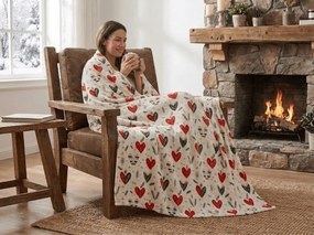 Patura Cocolino WINTER HEARTS, colorata Dimensiune: 200 x 220 cm