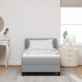 vidaXL Pat box spring cu saltea, gri deschis, 80x200 cm, textil