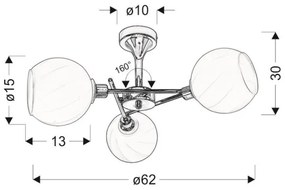 Lustră pe tijă RAUL 3xE14/40W/230V