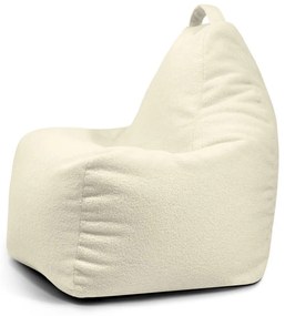 Fotoliu bean bag crem cu tapițerie din țesătură bouclé Play Amuse – SLOWDOWN