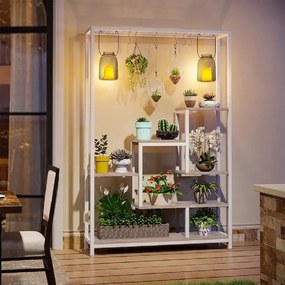 Biblioteca Endulus din metal culoare alb 180x 100x32 cm