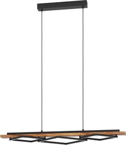 Eglo 901933 - Pendul LED BOYAL, suspendat pe cablu, 2x LED 13W/230V + LED 16W, negru/maro