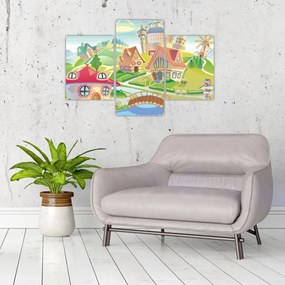 Tablou - Orășel colorat (90x60 cm)