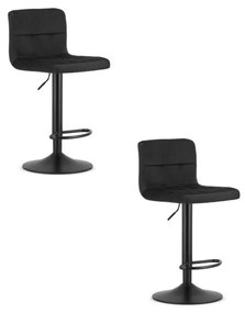 Scaun Bar PROT Catifea Neagra / Baza Neagra x 2 Buc