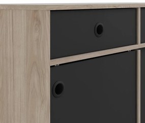 Tvilum Bufet cu 2 sertare in decor de stejar Culoare negru, ELISEO