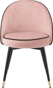 Set de 2 scaune design elegant LUX Cooper, catifea nude 114302 HZ