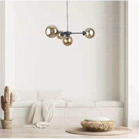 Lustră pe cablu KALIOPE II 4xE14/50W/230V negru/bej fumuriu