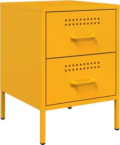 vidaXL Noptieră, galben muștar, 36x39x50,5 cm, oțel