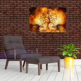 Tablou natural abstract cu copac (90x60 cm)