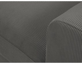 Colțar gri închis extensibil, cu spațiu de depozitare cu tapițerie din catifea reiată (cu colț pe partea stângă, cu șezlong) Kyoto – Cosmopolitan Design