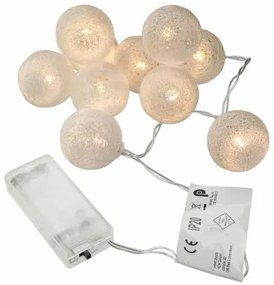 Decor luminos cu LED - bile croșetate, 10 LED-uri, alb cald
