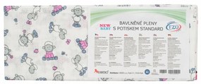 New Baby Scutece din bumbac cu imprimeu Standard, 60 x 80 cm, set 10 buc.